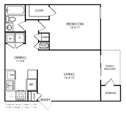 the floor plan for a two bedroom apartment at The 8500 Harwood